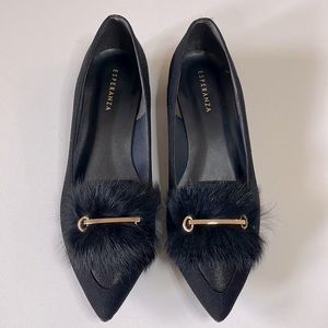 Brand new Black Loafers with faux fur